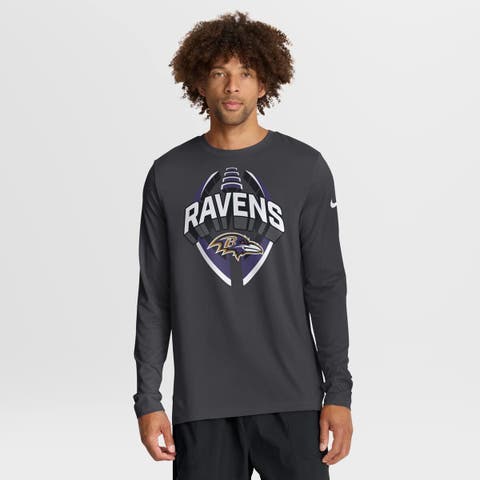 Men's Nike Anthracite Baltimore Ravens Primetime Legend Icon Performance Long Sleeve T-Shirt