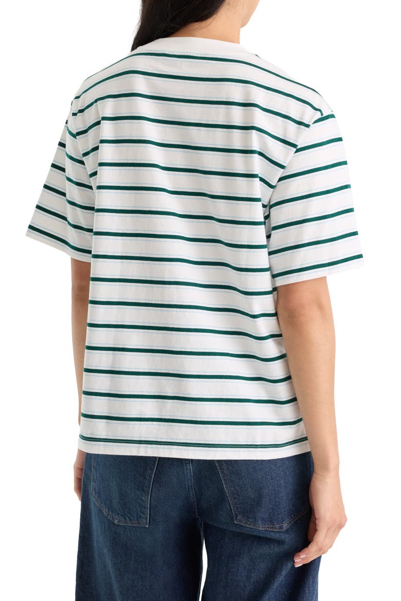 Bodega Striped T-Shirt, Alternate, color, FOREST MULTI STRIPE
