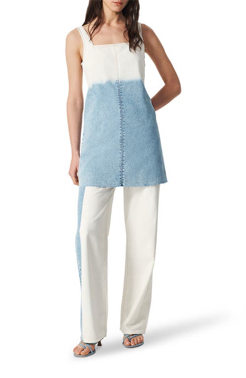 Rag & Bone Womens Blchs Jayde Square-neck Denim-blend Mini Dress In Blue