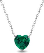 In Season Jewelry Prong CZ Birthstone Heart Necklace