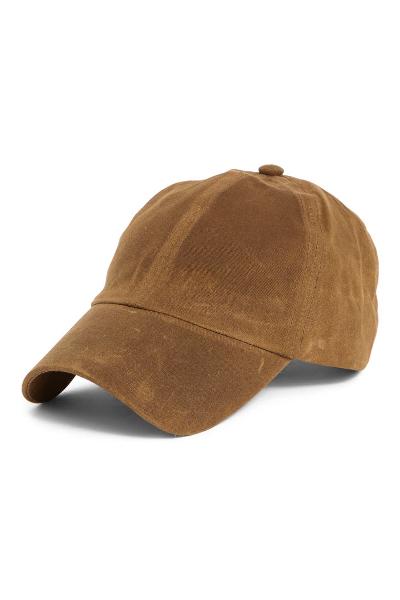 Waxed Canvas Baseball Cap, Main, color, DARK TAN