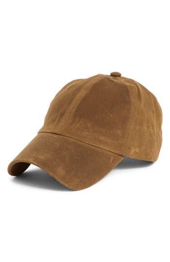 Nordstrom Rack Waxed Canvas Baseball Cap In Gold