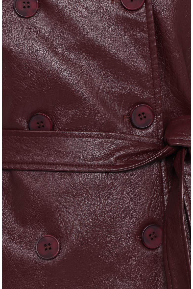 Vita Faux Leather Jacket, Alternate, color, BURGUNDY