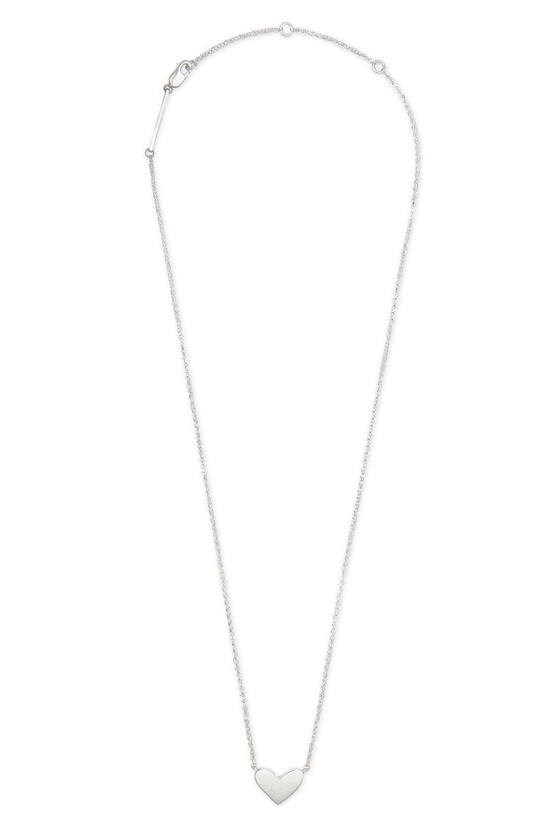 Ari 18K Gold Vermeil Heart Pendant Necklace, Alternate, color, STERLING SILVER