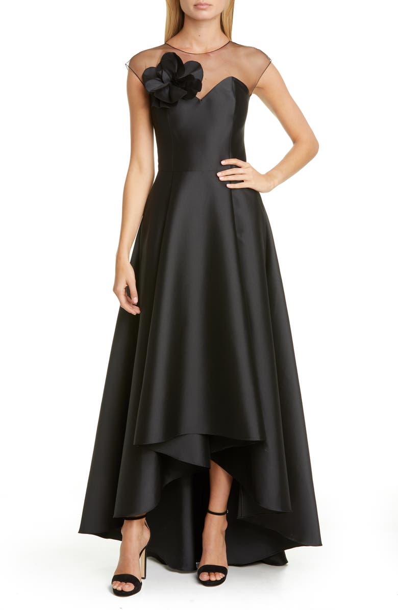 Sachin & Babi Roux Floral Appliqué High/Low Gown, Main, color, 