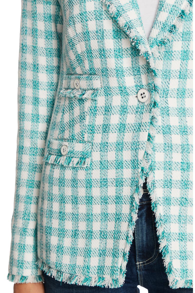 Gingham Tweed Jacket, Alternate, color, SOFT ECRU