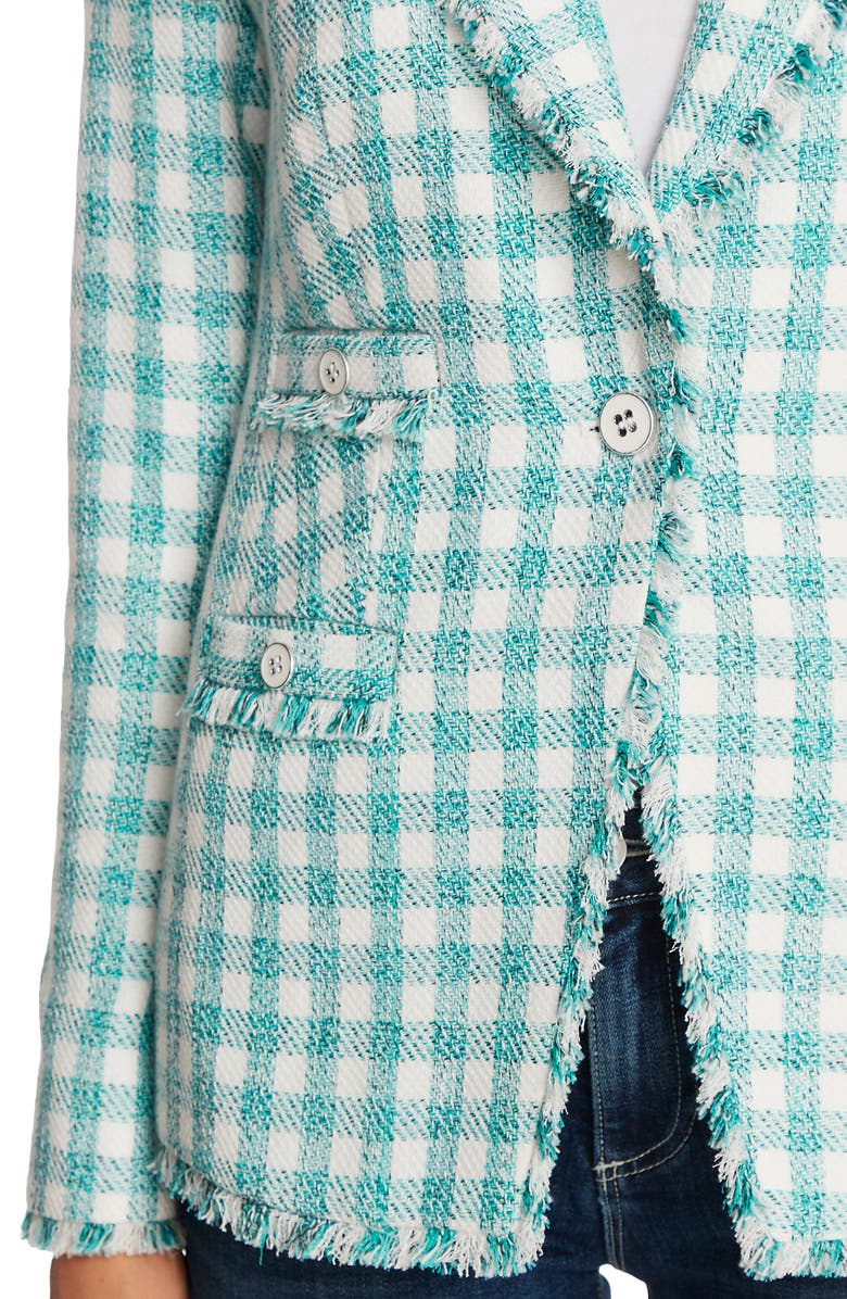 CeCe Gingham Tweed Jacket, Alternate, color, 
