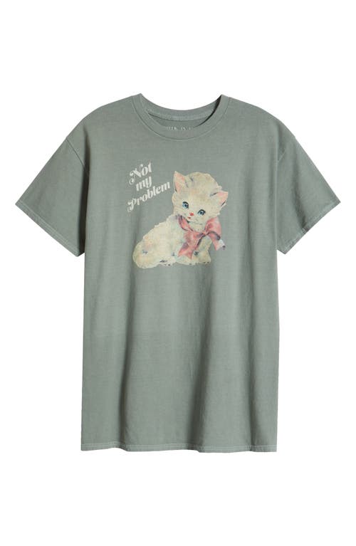 Vinyl Icons Not My Problem Kitty Graphic T-shirt In Lily Pad