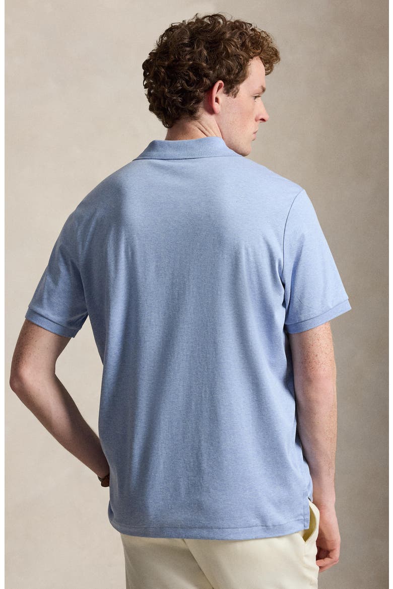 Solid Cotton Jersey Polo, Alternate, color, BLUE HTR