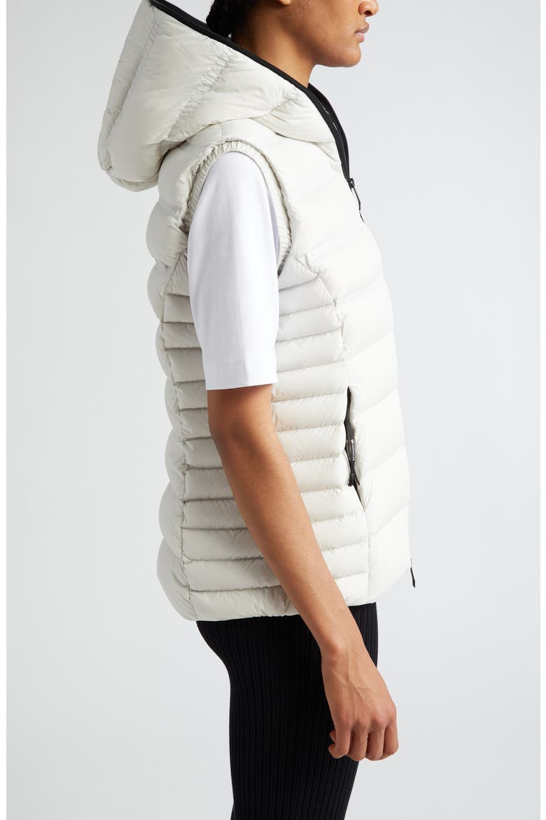 Aliterse Down Hooded Vest, Alternate, color, WHITE