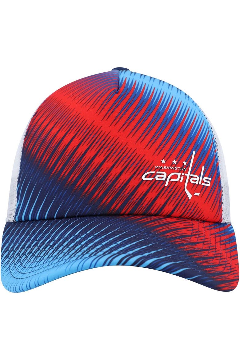 Women's adidas Blue/White Washington Capitals Graphic Foam Trucker Snapback Hat, Alternate, color, Blue