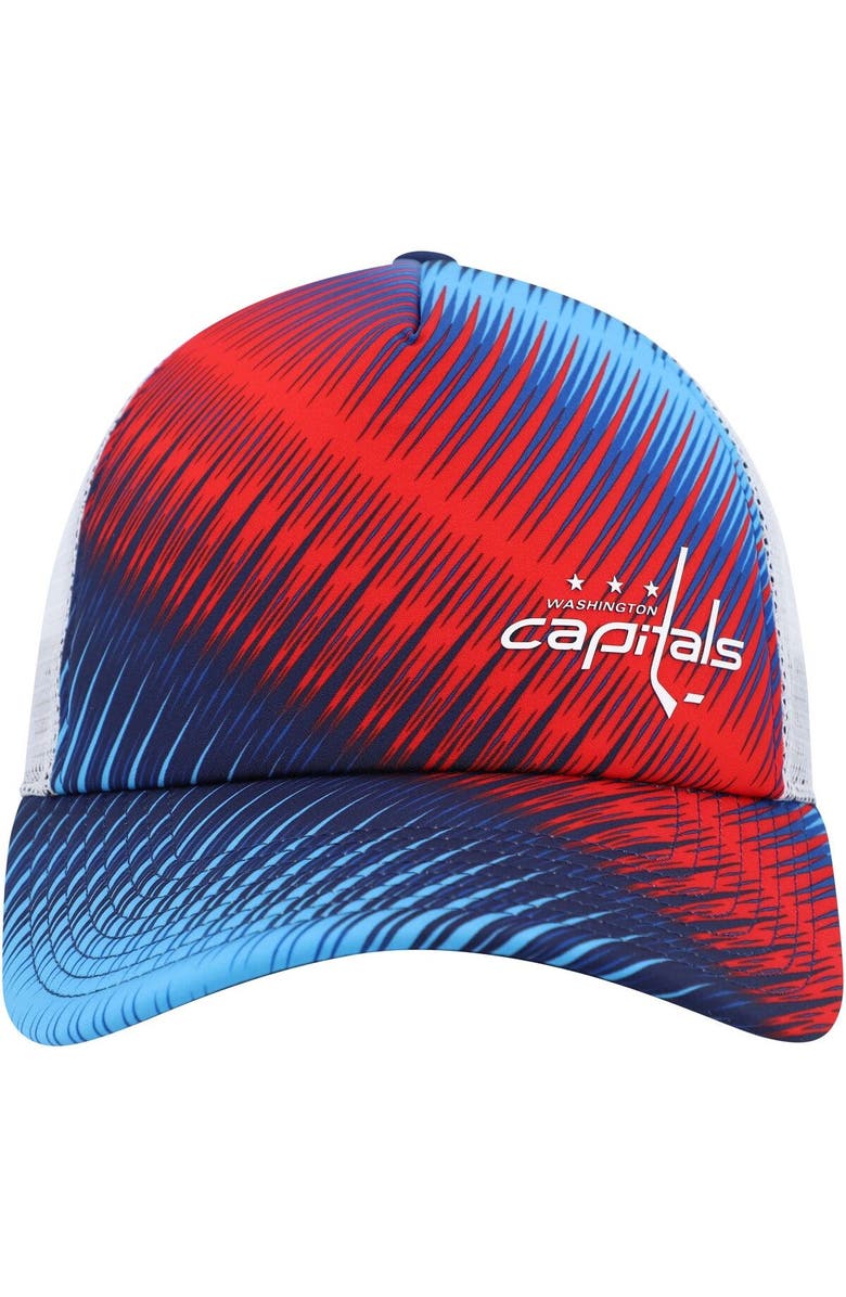adidas Women's adidas Blue/White Washington Capitals Graphic Foam Trucker Snapback Hat, Alternate, color, 