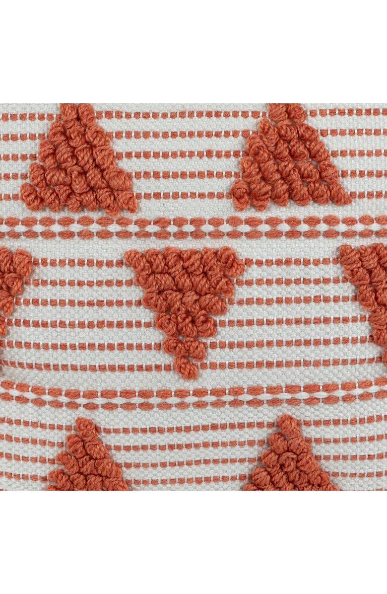 Northlight 20" Orange and Cream Handloom Woven Outdoor Square Throw Pillow, Alternate, color, Orange