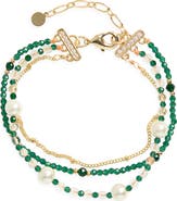 Panacea Two-Strand Beaded Faux Pearl Bracelet