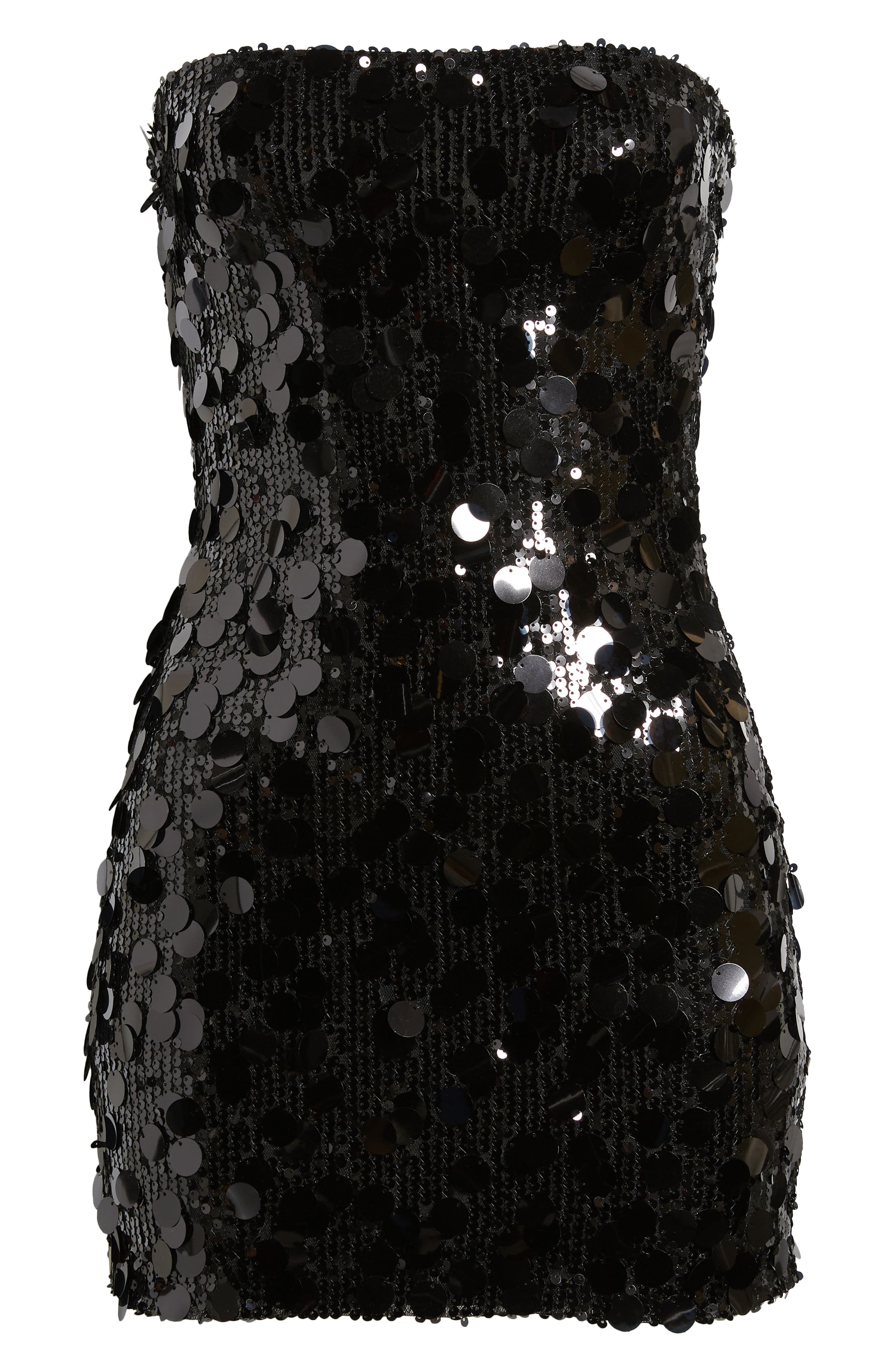 samba sequin strapless mini dress Samba Sequin Strapless Mini Dress Black / XS