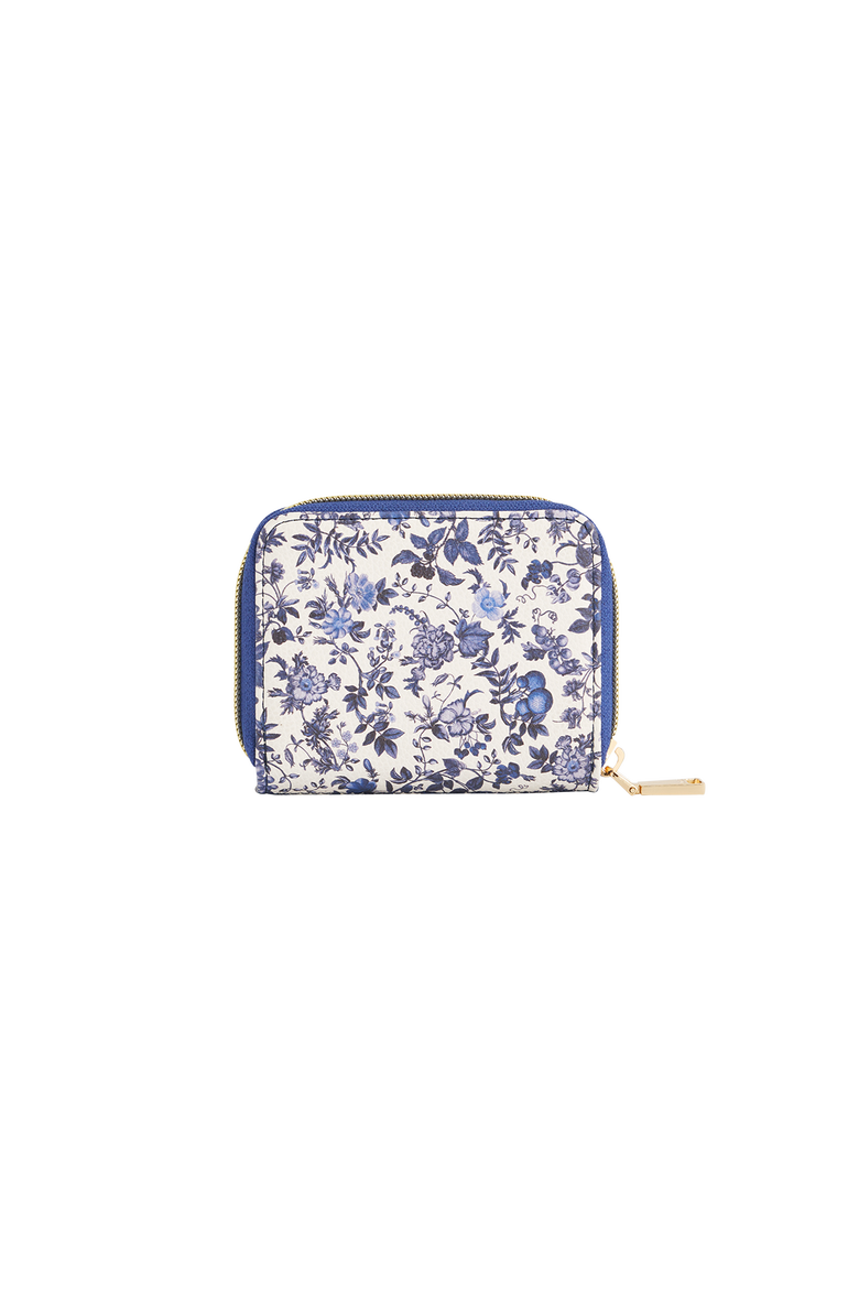 Ditsy Blue Small Purse, Alternate, color, Ivory