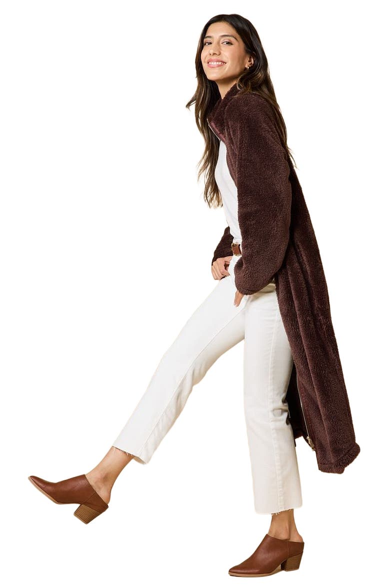 DreamPlush Zip Robe, Alternate, color, Espresso