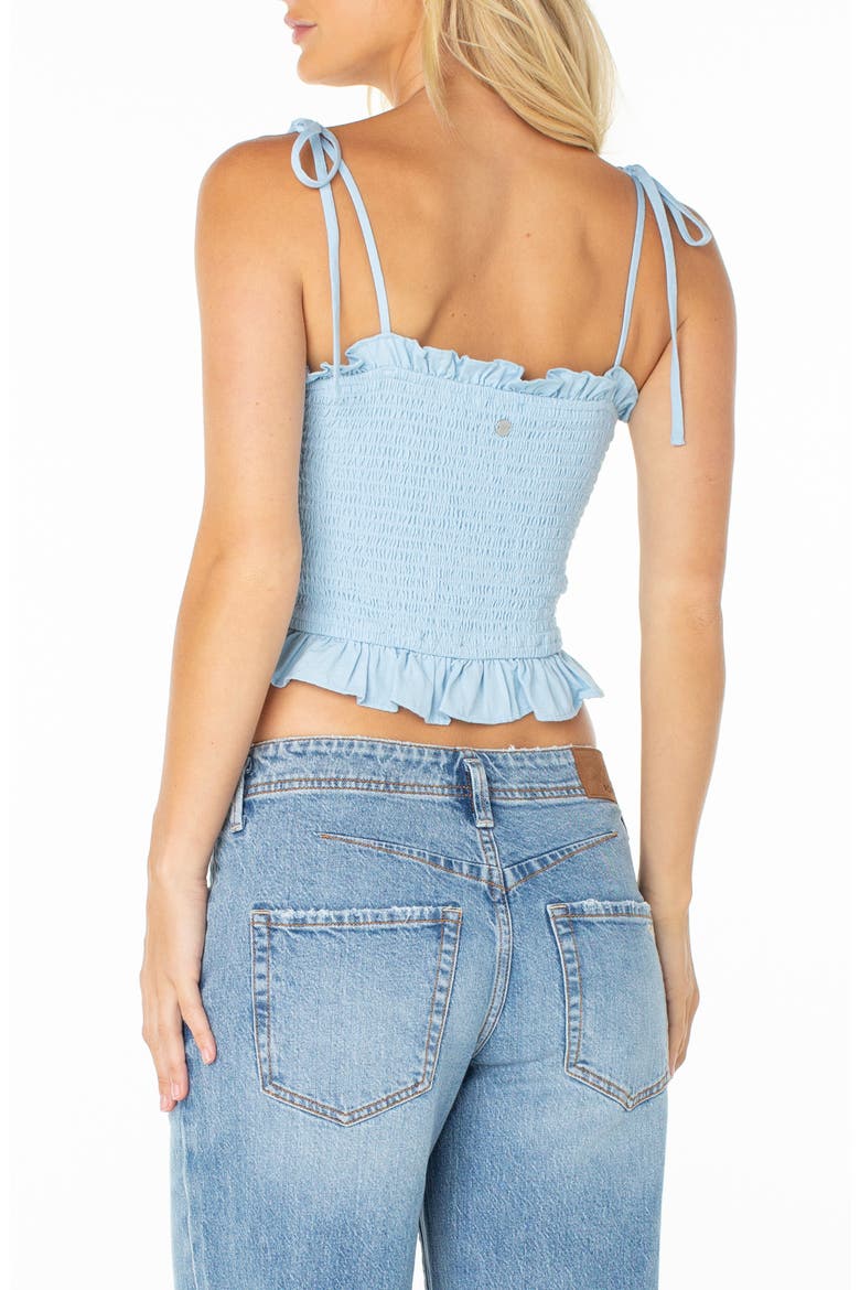 Avalon Smocked Tie Strap Crop Top, Alternate, color, CERULEAN