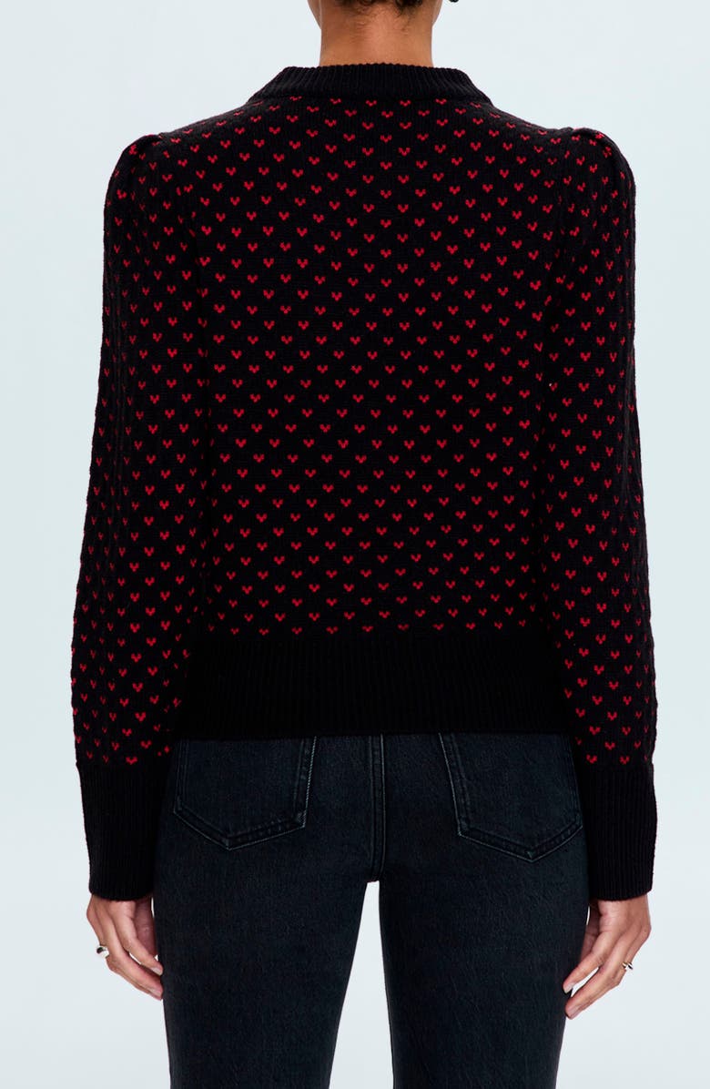 Pistola Coco Heart Jacquard Mock Neck Sweater, Alternate, color, 