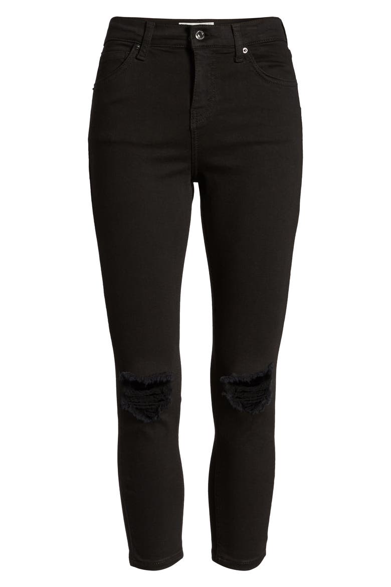 Jamie High Waist Ripped Black Jeans, Alternate, color, BLACK