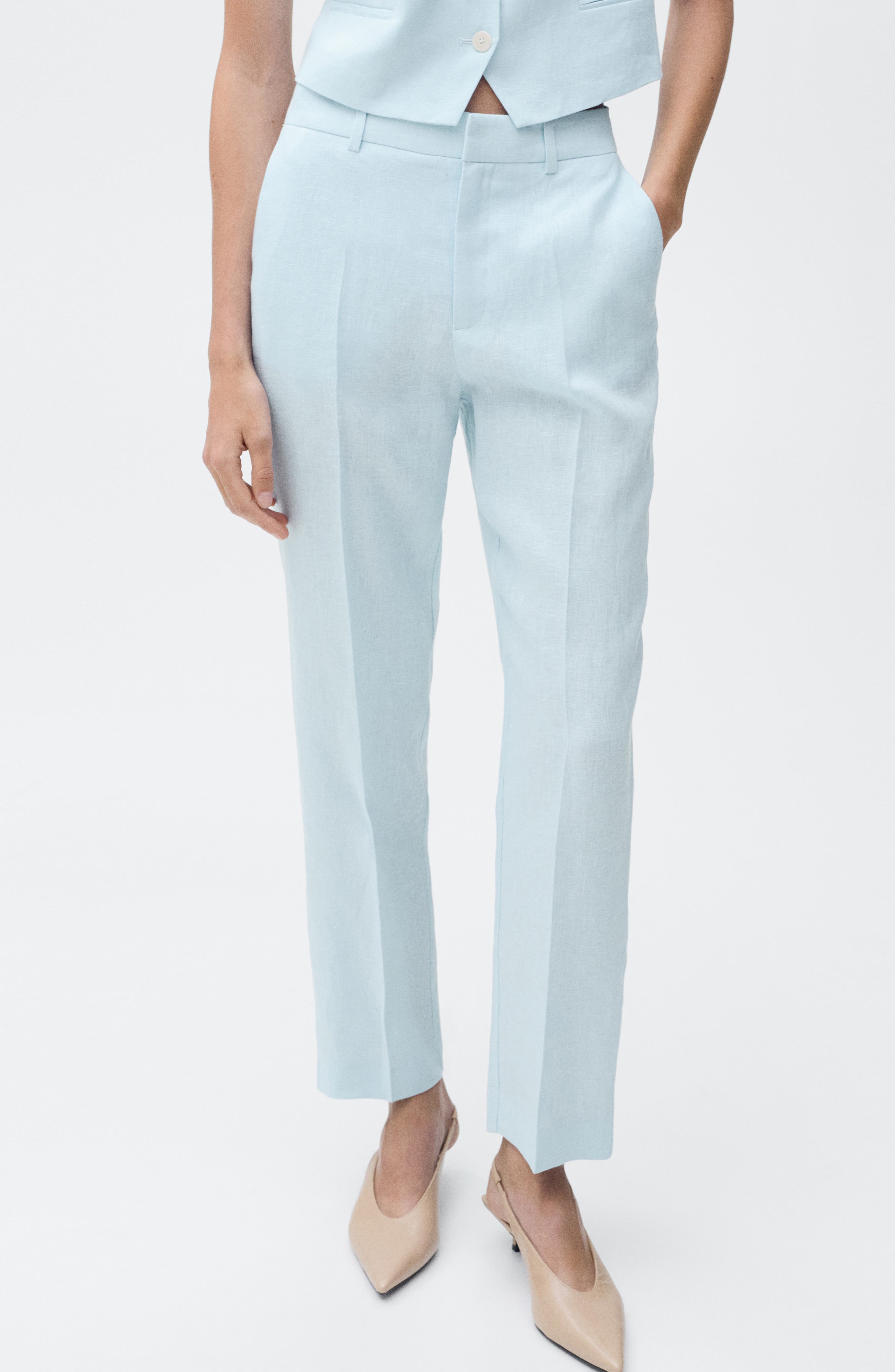 MANGO Boreli Linen Pants