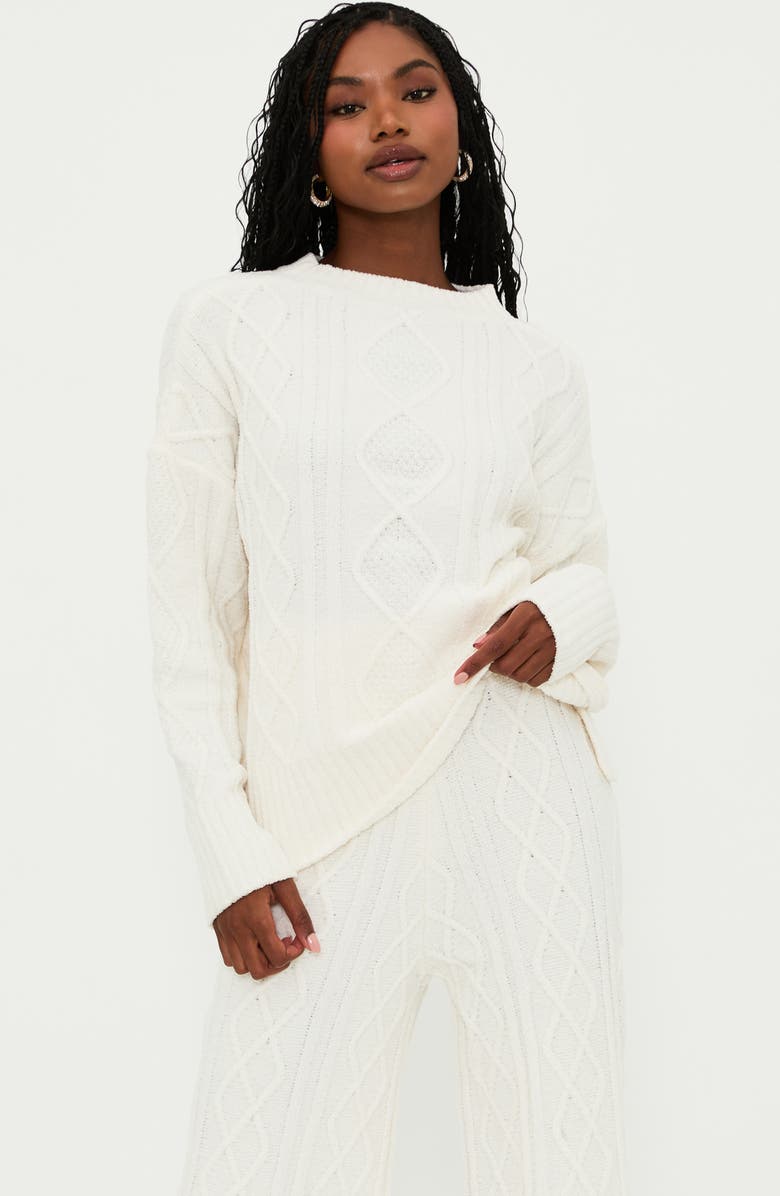 Beach Riot Callie Cable Knit Sweater, Alternate, color,