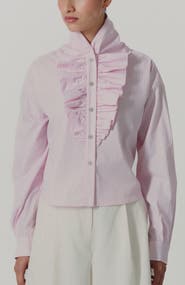 De Loreta Laurel Long Sleeve Button-Up Cotton Shirt