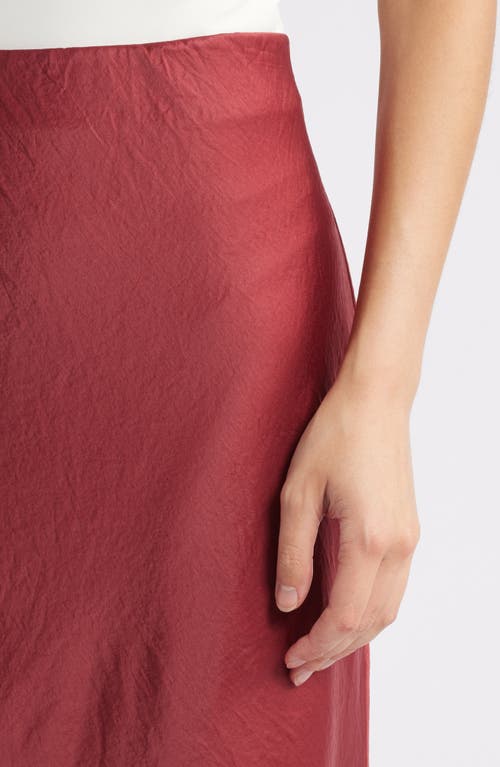 Madewell Satin Maxi Slip Skirt In Claret