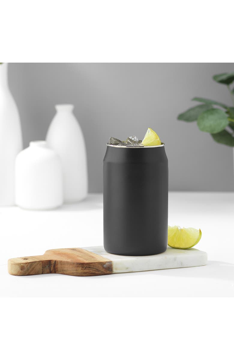 JoyJolt Set of 6 Stainless Steel Drinking Cans, Alternate, color, 