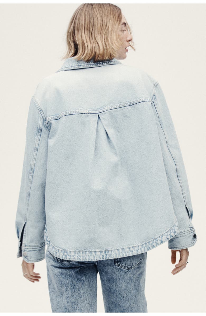 H&M Denim Shacket, Alternate, color, Light Denim Blue