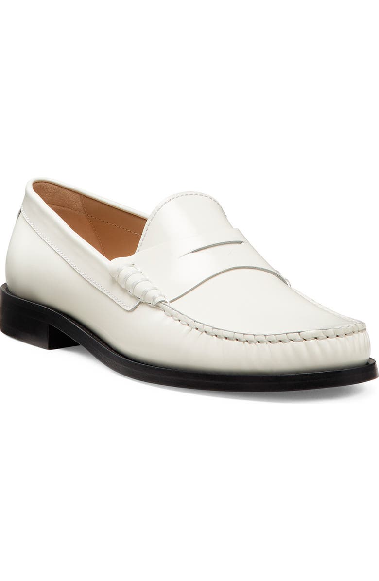 Stuart Weitzman Lottie Penny Loafer, Main, color, Cream