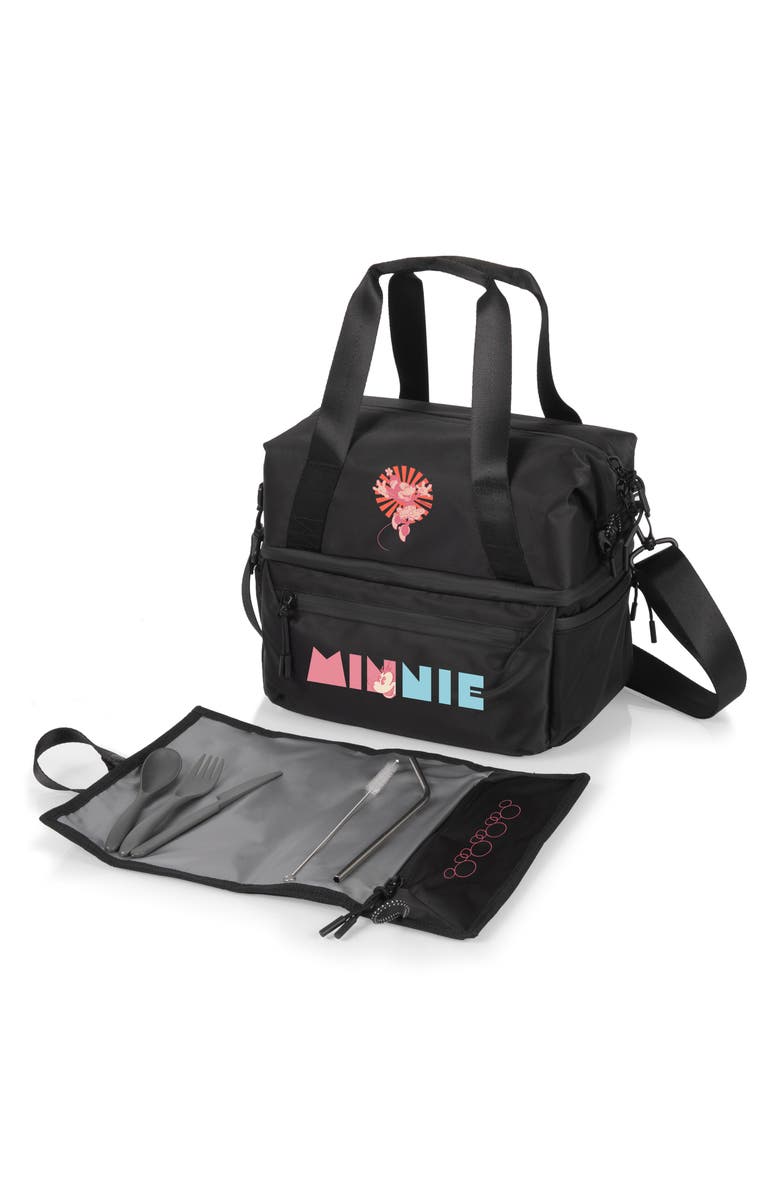 Picnic Time x Disney<sup>®</sup> Tarana Cooler Lunch Tote Bag & Utensils, Main, color, Minnie/ Black