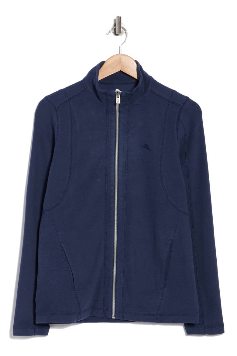 Brushed Rib Full Zip Sweatshirt, Alternate, color, OCEAN DEEP