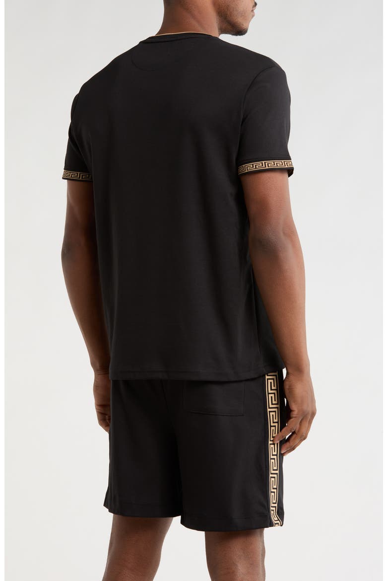 Tipped Knit T-Shirt & Shorts Set, Alternate, color, BLACK