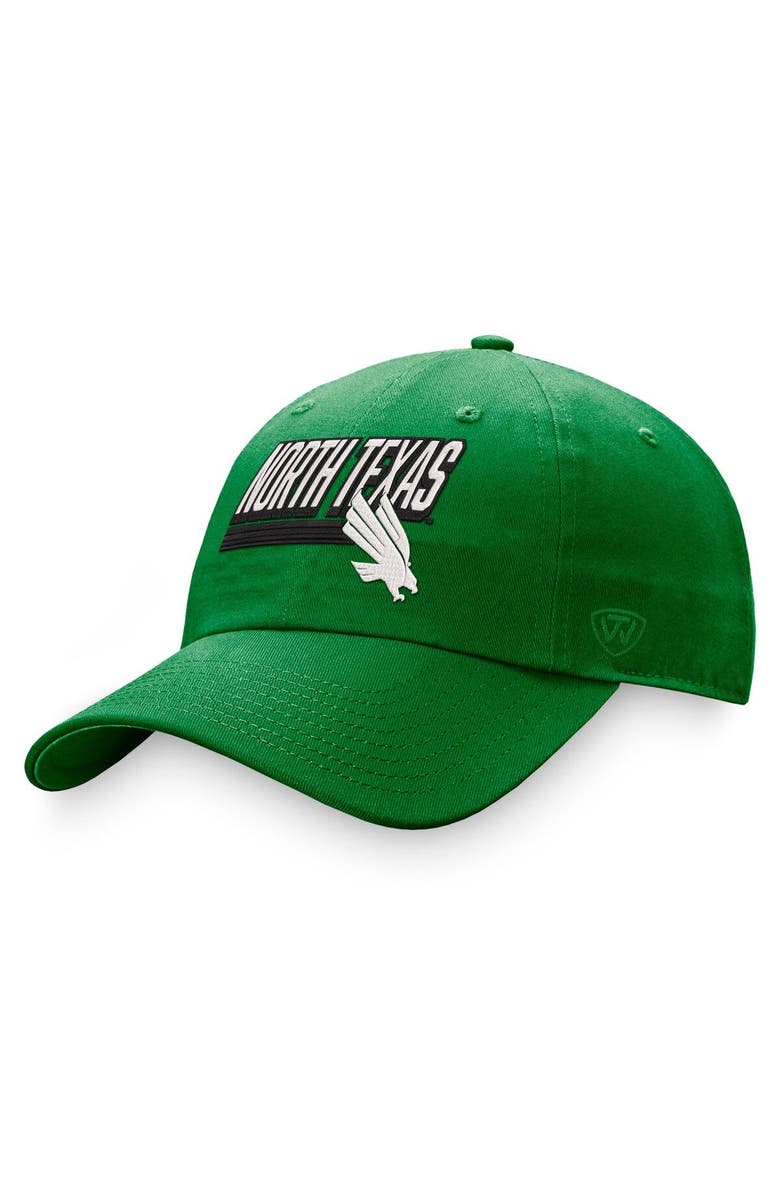 TOP OF THE WORLD Men's Top of the World Green North Texas Mean Green Slice Adjustable Hat, Main, color, 