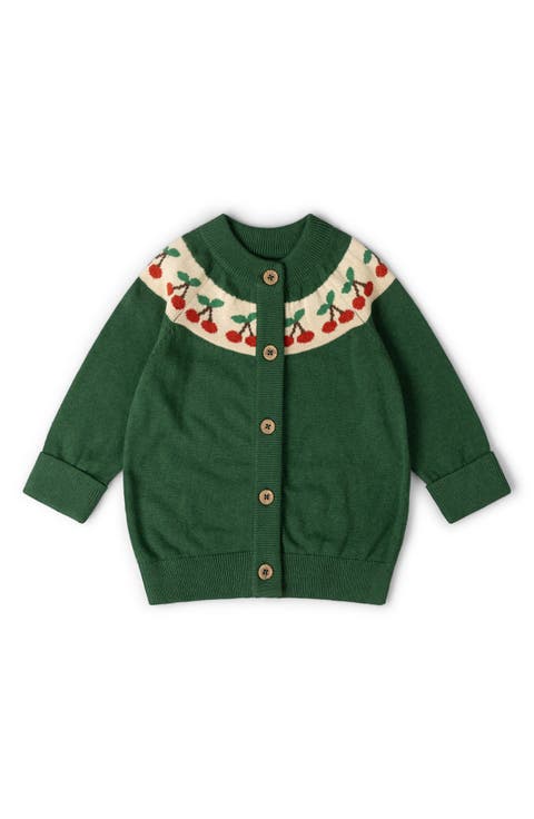 Kids' Little Cherry Organic Cotton Knit Cardigan (Baby & Toddler)