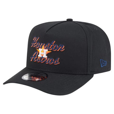 Men's New Era Black Houston Astros Chainstitch 9FIFTY A-Frame Snapback Hat