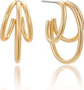 Ettika Triple Bar Hoop Earrings