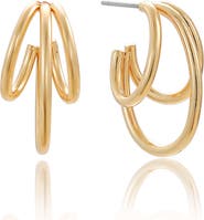 Ettika Triple Bar Hoop Earrings