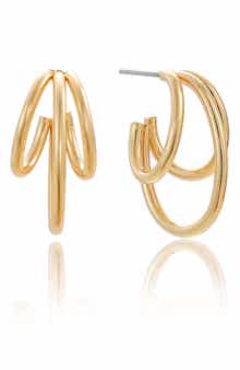 Ettika Triple Bar Hoop Earrings