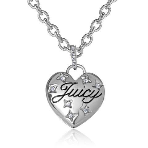 Silver-Tone Heart Pendant Necklace