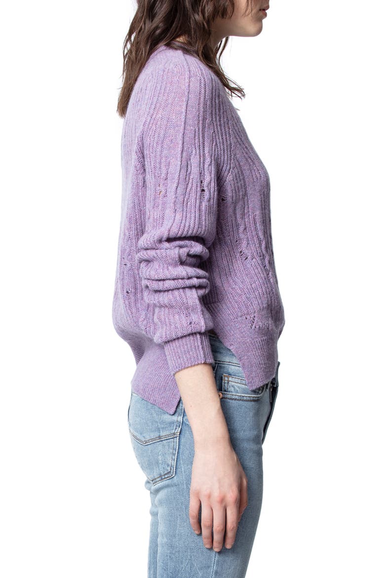 Lili C Destroy Sweater, Alternate, color, MAUVE