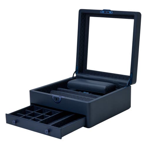 Wolf Earth Watch Stand Box In Midnight Blue