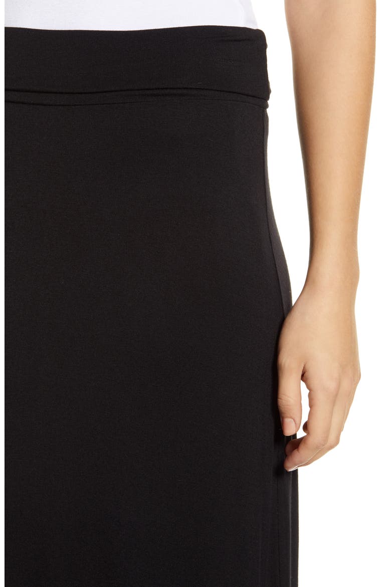 Roll Top Maxi Skirt, Alternate, color, BLACK