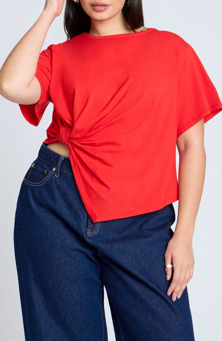 ELOQUII Twist Tie Shirt, Main, color,