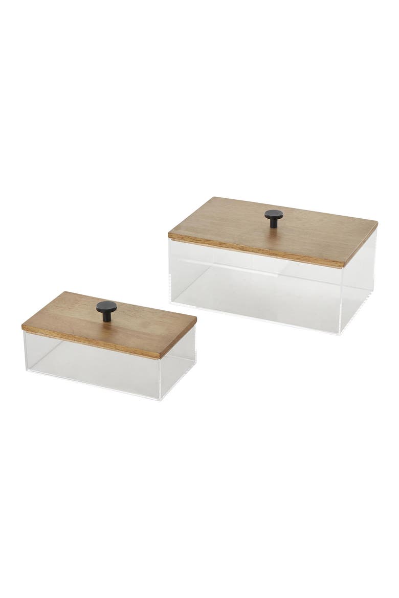 Set of 2 Clear Keepsake Boxes, Main, color, CLEAR