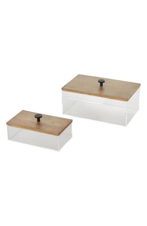 Set of 2 Clear Keepsake Boxes