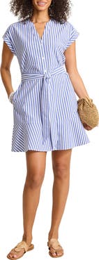 Tommy Bahama Frond Harbor Seersucker Stripe Shirtdress