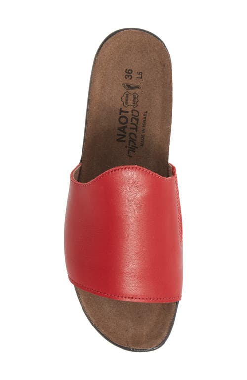 Naot Skylar Slide Sandal In Kiss Red Leather