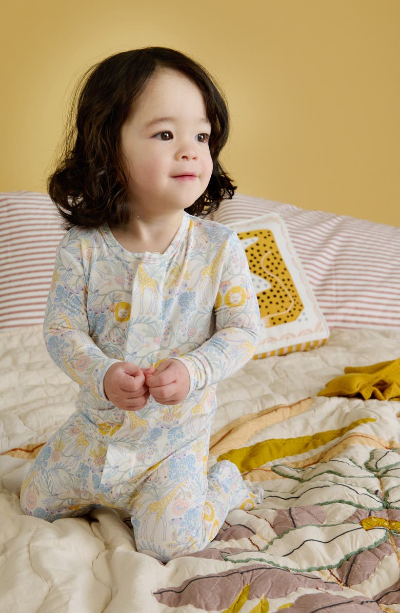 Magnetic Me Nikki Jungle Animal Print Magnetic Footie, Alternate, color, Blue